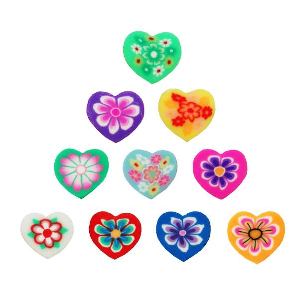 مهره دستبند مدل فیمو قلب کد AD 109 بسته 10 عددی