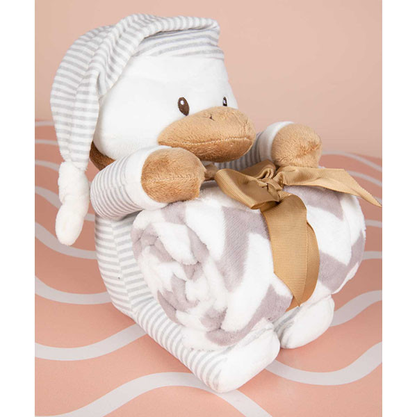 پتو نوزاد دکو مدل Duck سایز 23x18 سانتی متر به همراه عروسک