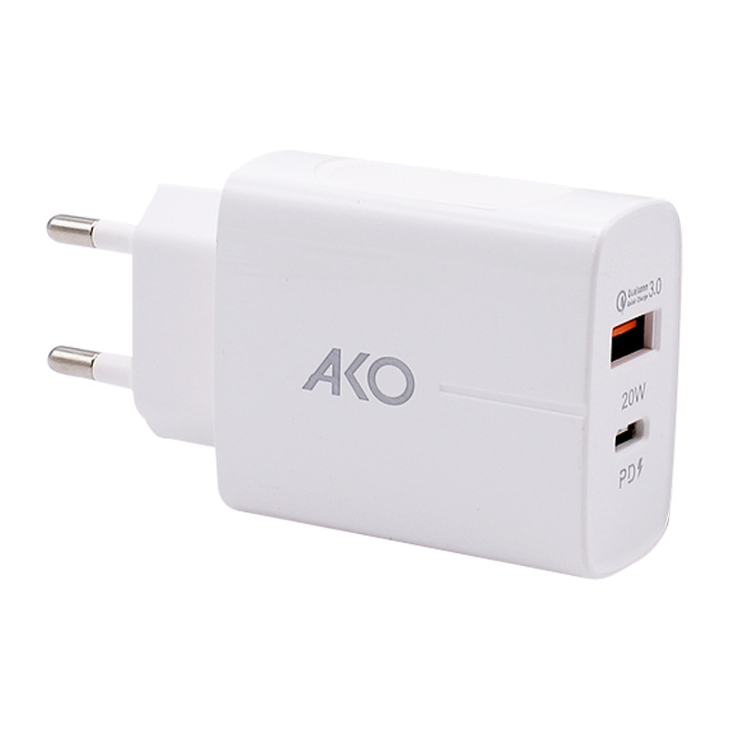 شارژر دیواری آکو مدل AH-2 به همراه کابل تبدیل USB-C