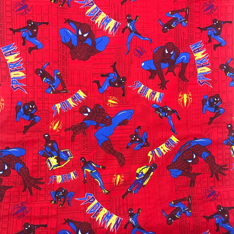  پارچه ملحفه نساجی بروجرد مدل عروسکی کارتونی طرح مرد عنکبوتی کد 02