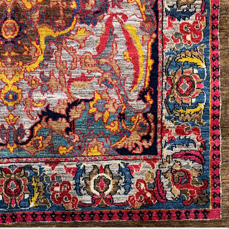 فرش دستبافت ۴ متری مدل مدرن زمینه الوان