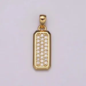 آویز گردنبند طلا 18 عیار زنانه قیراط طرح مستطیل کد GH2572