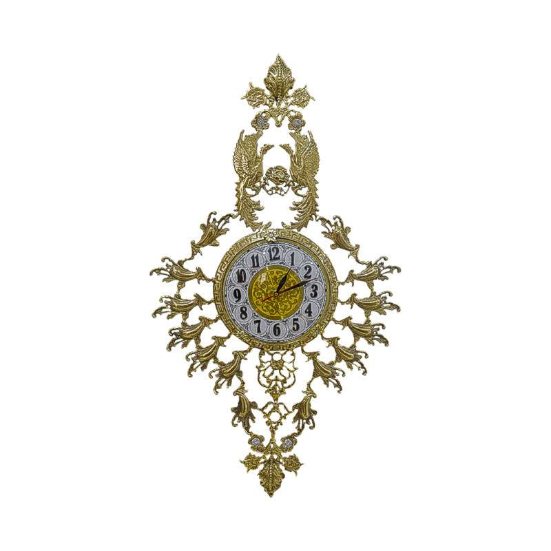 ساعت دیواری برنجی مدل سیمرغ کد S-4117