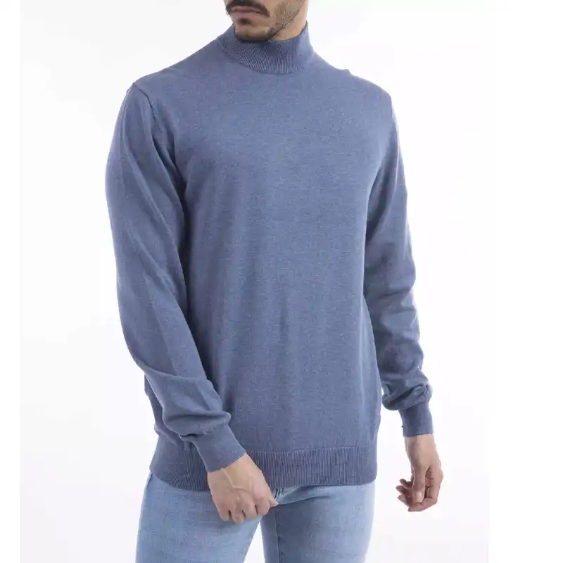 پلیور مردانه جوتی جینز مدل یقه ایستاده کد 1221120 رنگ آبی
