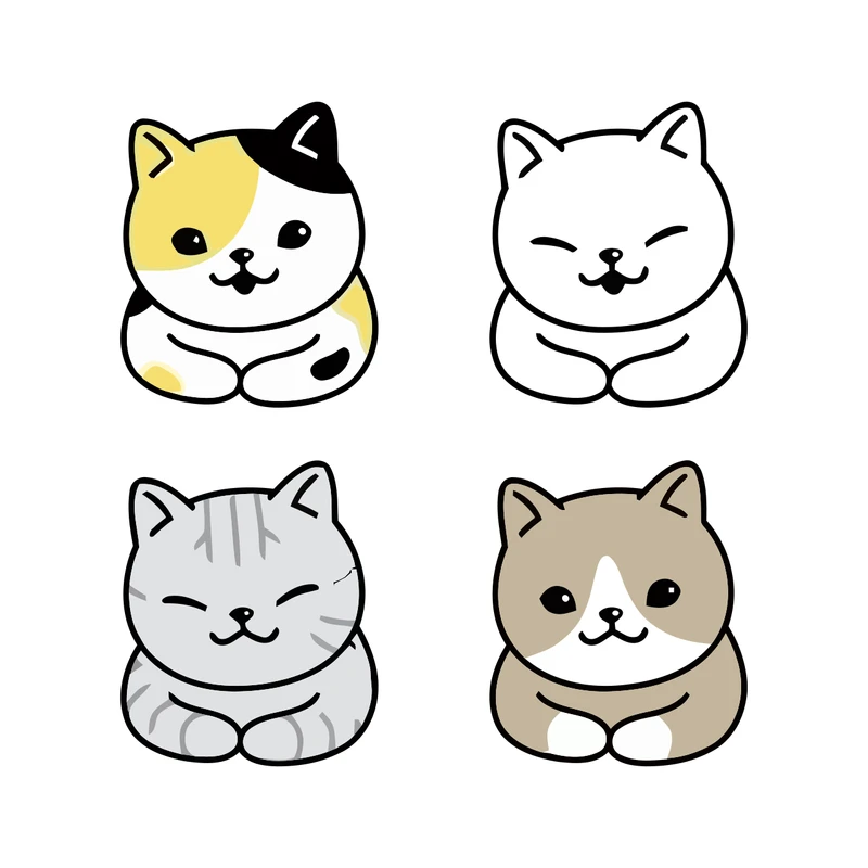 برچسب لپ تاپ پویا مارکت طرح گربه کد 2079 مجموعه 4 تکه 