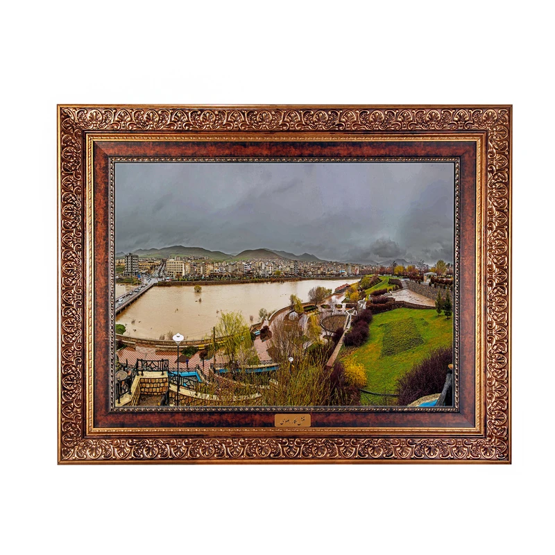 تابلو فرش ماشینی نقش نگار رضوی طرح منظره کد 5553C