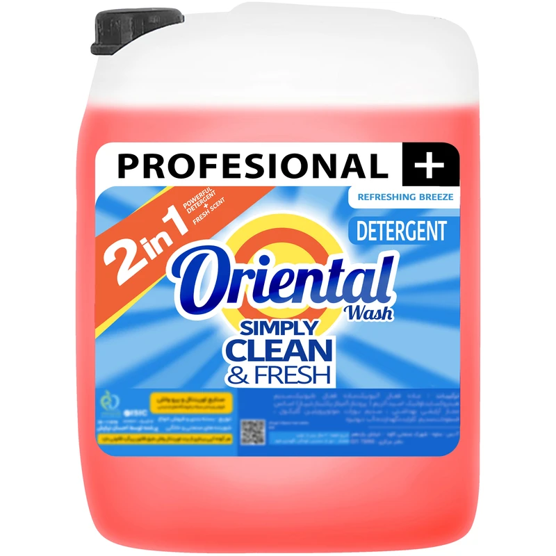 مایع لباسشویی ماشینی اورینتال مدل Pro Plus 5L مناسب برای تمام البسه حجم 5000 میلی لیتر