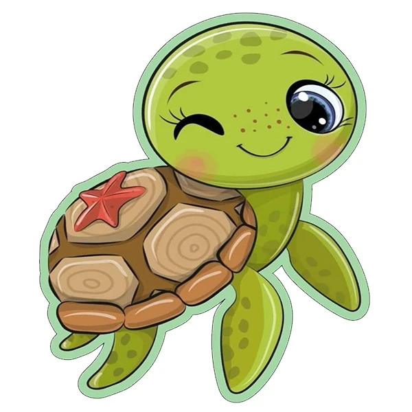 استیکر پارچه و لباس پاد آفرین طرح لاک پشت بامزه کد 2924