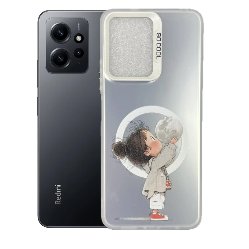 کاور طرح دختر و ماه مناسب برای گوشی موبایل شیائومی Redmi Note 12 4g