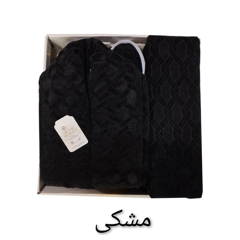 سرویس حوله پالتویی 4 تکه موردوم طرح رویال کد H-402