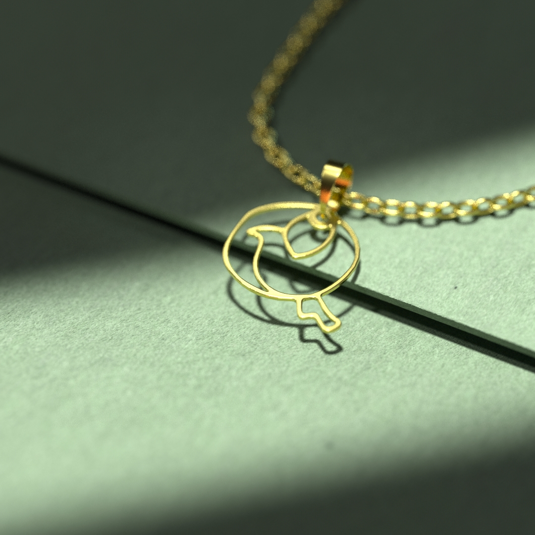 گردنبند طلا 18 عیار زنانه مدوپد مدل کبوتر کد B3-1-1283