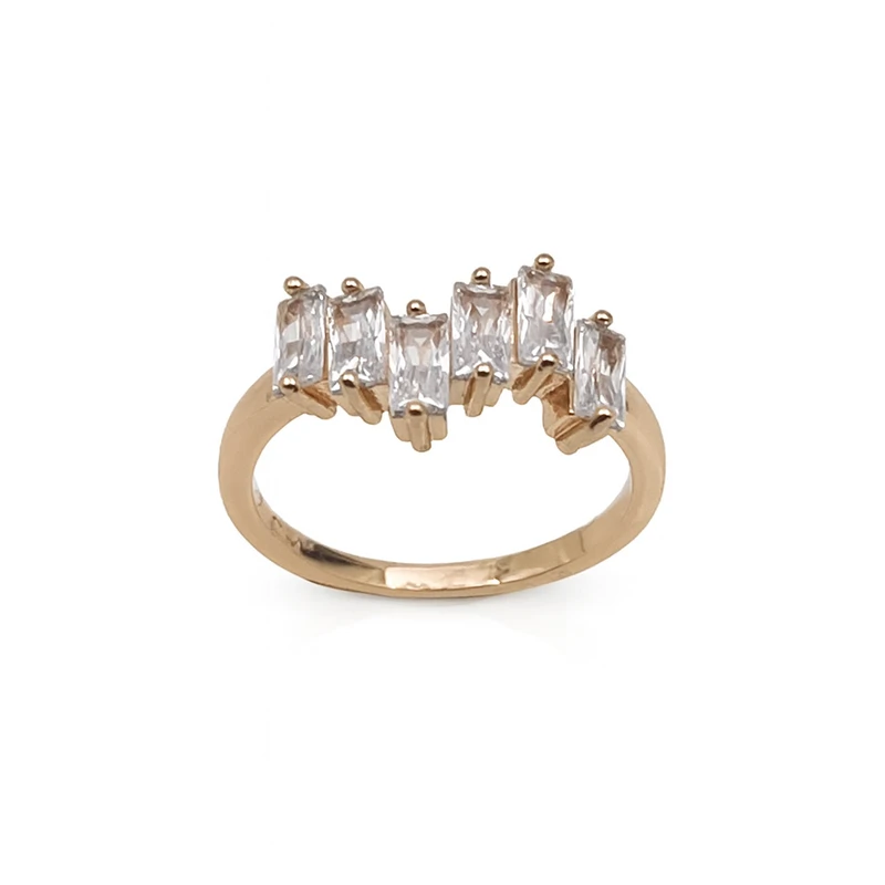 انگشتر زنانه مدل استیل نگین باگت کد 2114 cm