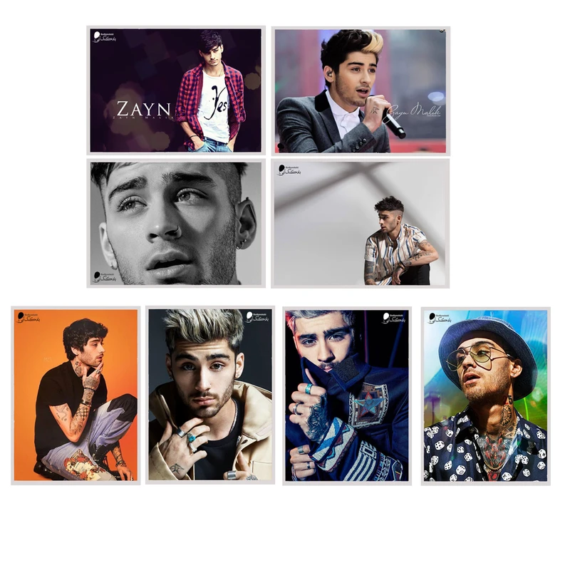 آویز تزیینی بادکنک آبی طرح زین مالک مدل ZAYN1 مجموعه 8 عددی