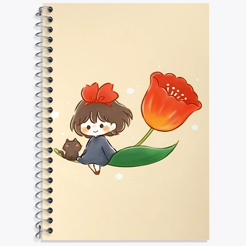 دفتر زبان 50 برگ خندالو مدل سه خط طرح دخترانه کیوت کد N4142