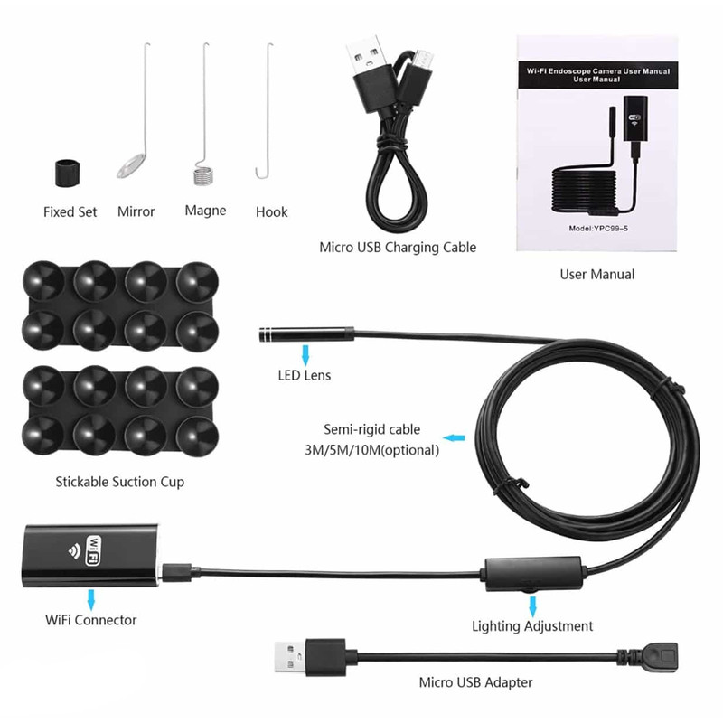 دوربین شلنگی مدل وای فای کد WIFI Waterproof 10M
