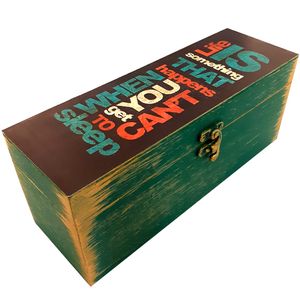 جعبه هدیه چوبی مدل فانتزی طرح نوشته کد WB91