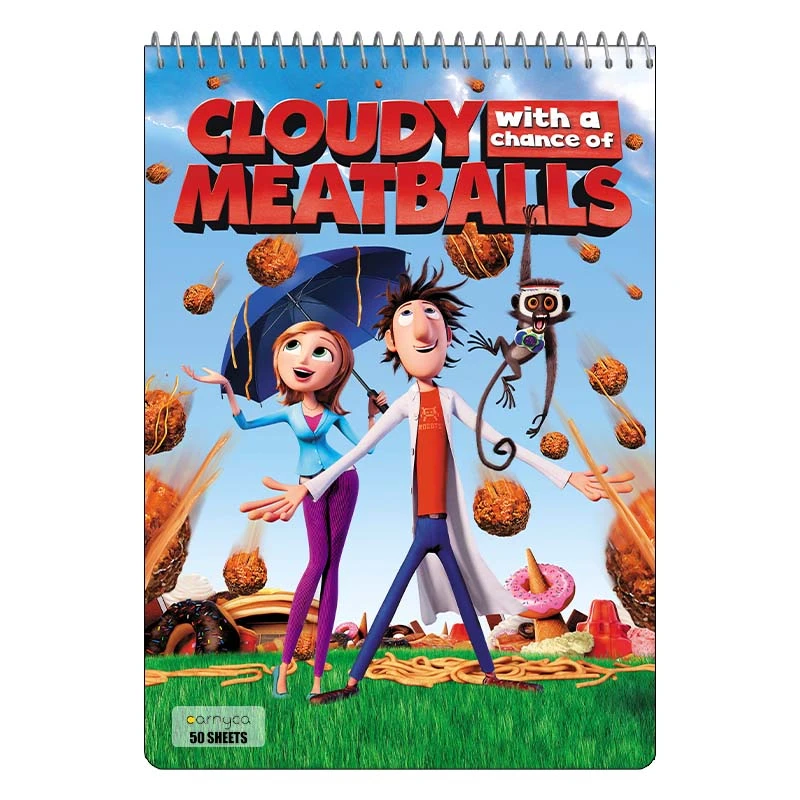 دفتر نقاشی 50 برگ کارنیکا طرح ابری با احتمال کوفته قلقلی Cloudy with a Chance of Meatballs کد 87874