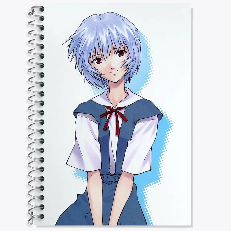 دفتر زبان 50 برگ خندالو مدل دو خط طرح ری آیانامی انیمه اونگلیون کد 13820