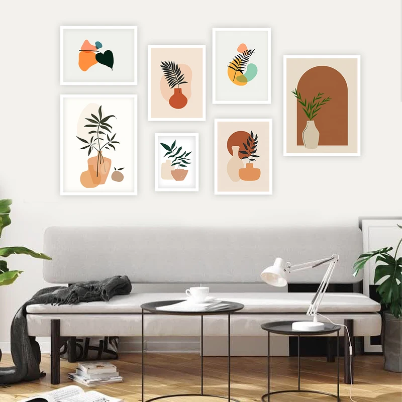 تابلو بکلیت طرح نقاشی مدرن مدل شاین اکلیلی W-650 مجموعه 7 عددی