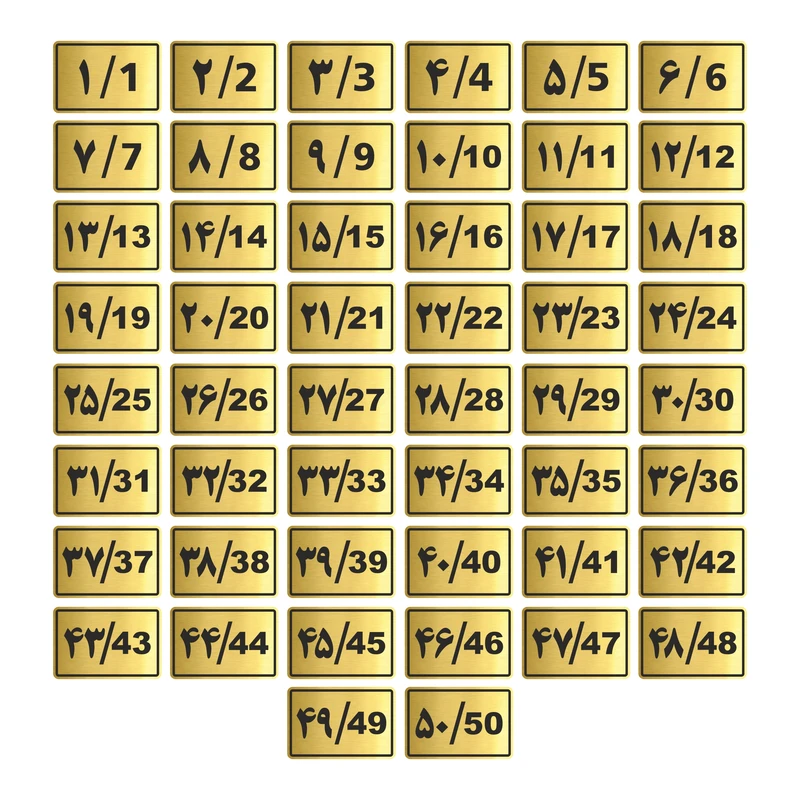 تابلو راهنما طرح پلاک اعداد مدل GNG950 مجموعه 50 عددی