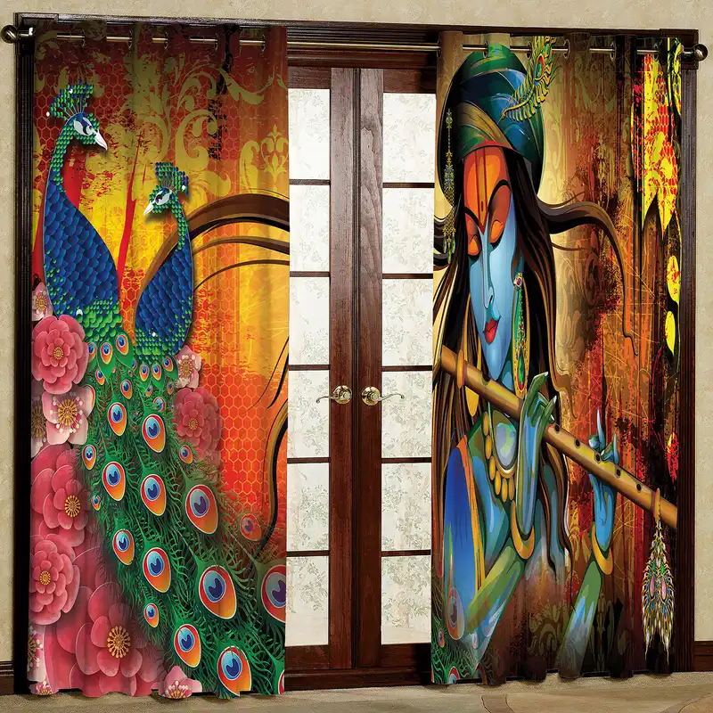 پرده مدل طاووس مخمل پانچی کد 2660 سایز 200x140 سانتی متر