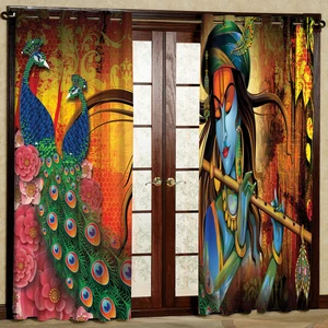 پرده مدل طاووس هازان پانچی کد 2660 سایز 140x200 سانتی متر