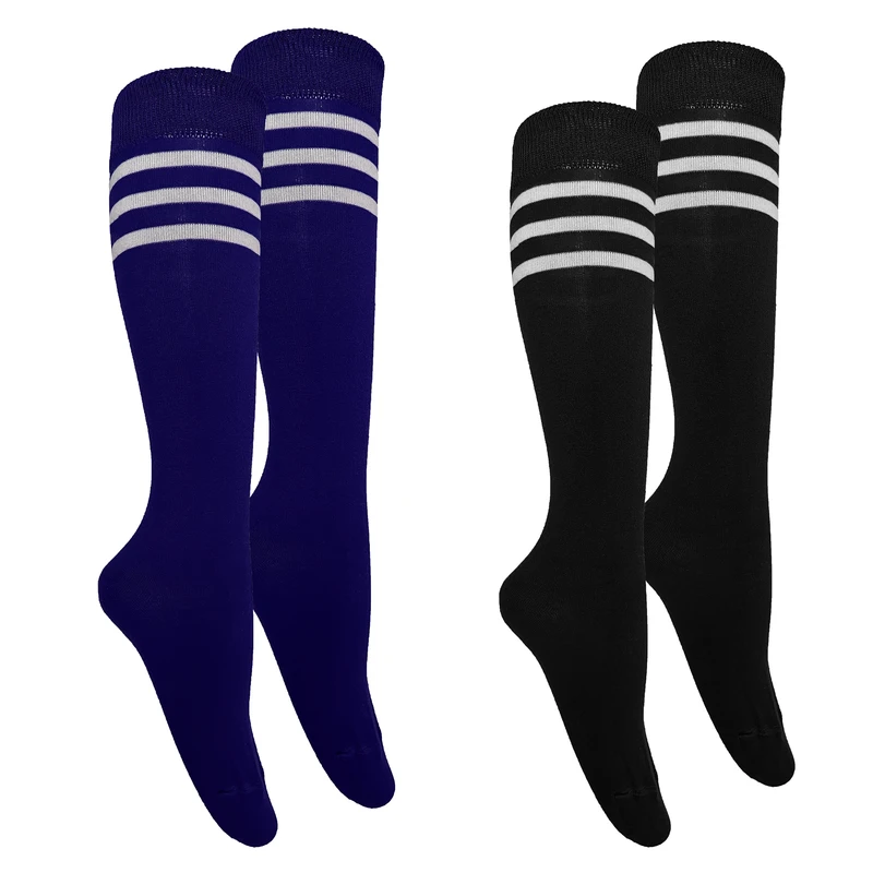 جوراب زنانه تن پوش هنگامه مدل زیر زانو رینگی سه خط BSO بسته 2 عددی