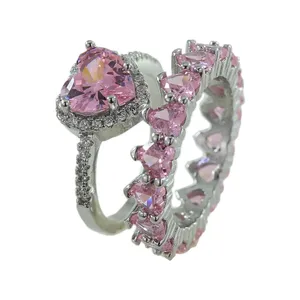 انگشتر زنانه مدل قلب کد AAE-61 بسته دو عددی