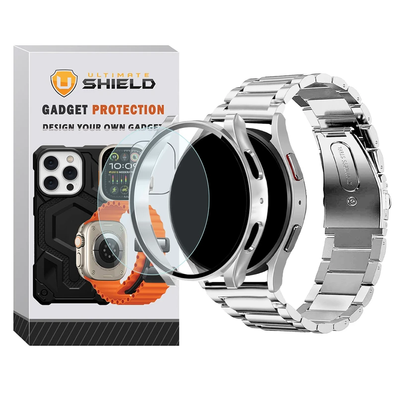 بند آلتیمیت شیلد مدل PC 3Bead مناسب برای ساعت هوشمند سامسونگ Galaxy Watch 6 Classic 47mm  به همراه کاور