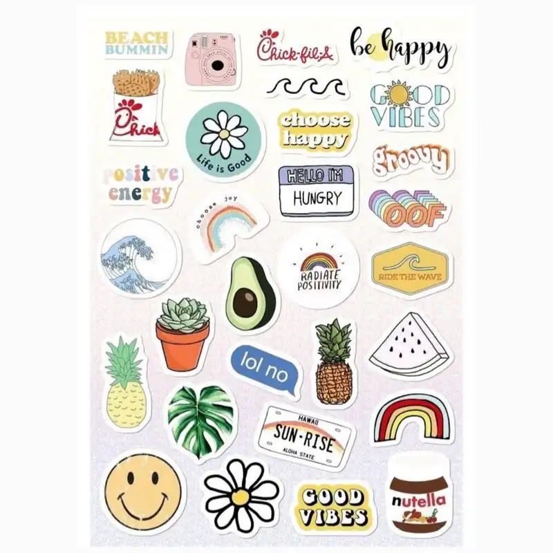 استیکر لب تاپ طرح آووکادو  کد 2 مجموعه 30 عددی