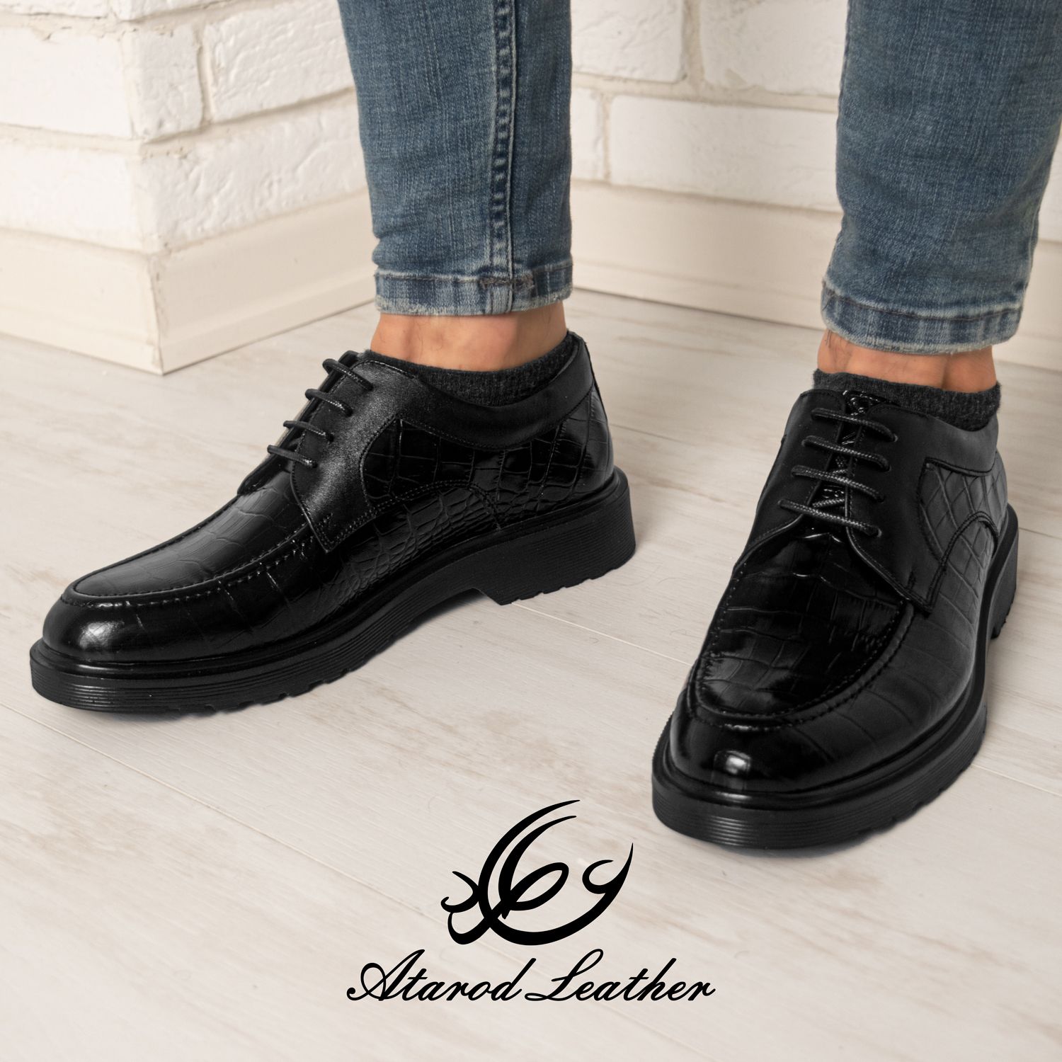 کفش مردانه چرم عطارد مدل چرم طبیعی کد SH28 -  - 20