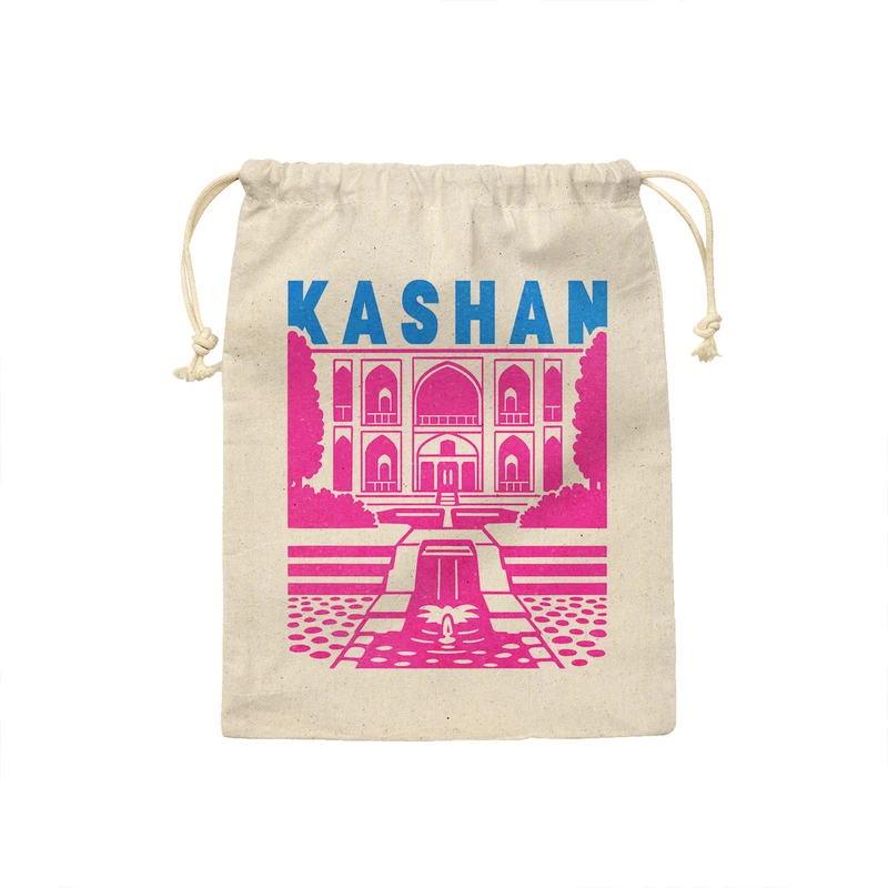 کیسه نان و سبزی ترمه طراحان ایده مدل باغ فین کاشان کد map0055 - S سایز 19x19 سانتی متر