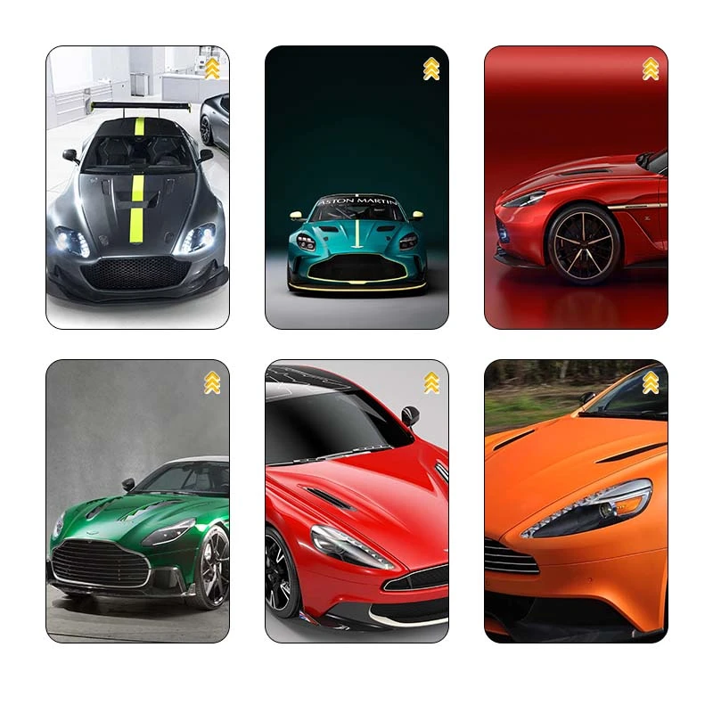 استيکر کارت کارنيکا طرح استون مارتین Aston Martin کد 63424 مجموعه 6 عددی