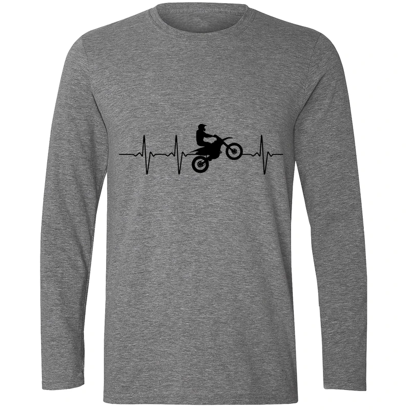 تی شرت آستین بلند مردانه مدل ضربان وموتور F387