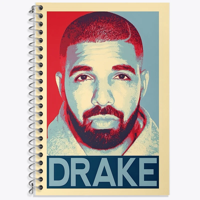 دفتر زبان 50 برگ خندالو مدل سه خط طرح دریک (Drake) کد F6480