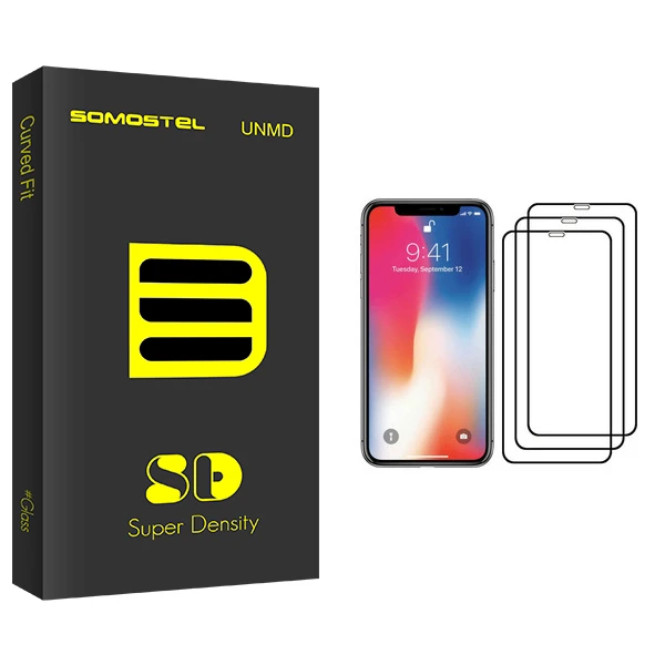 محافظ صفحه نمایش سوماستل مدل Sd Glass مناسب برای گوشی موبایل اپل iPhone X بسته سه عددی