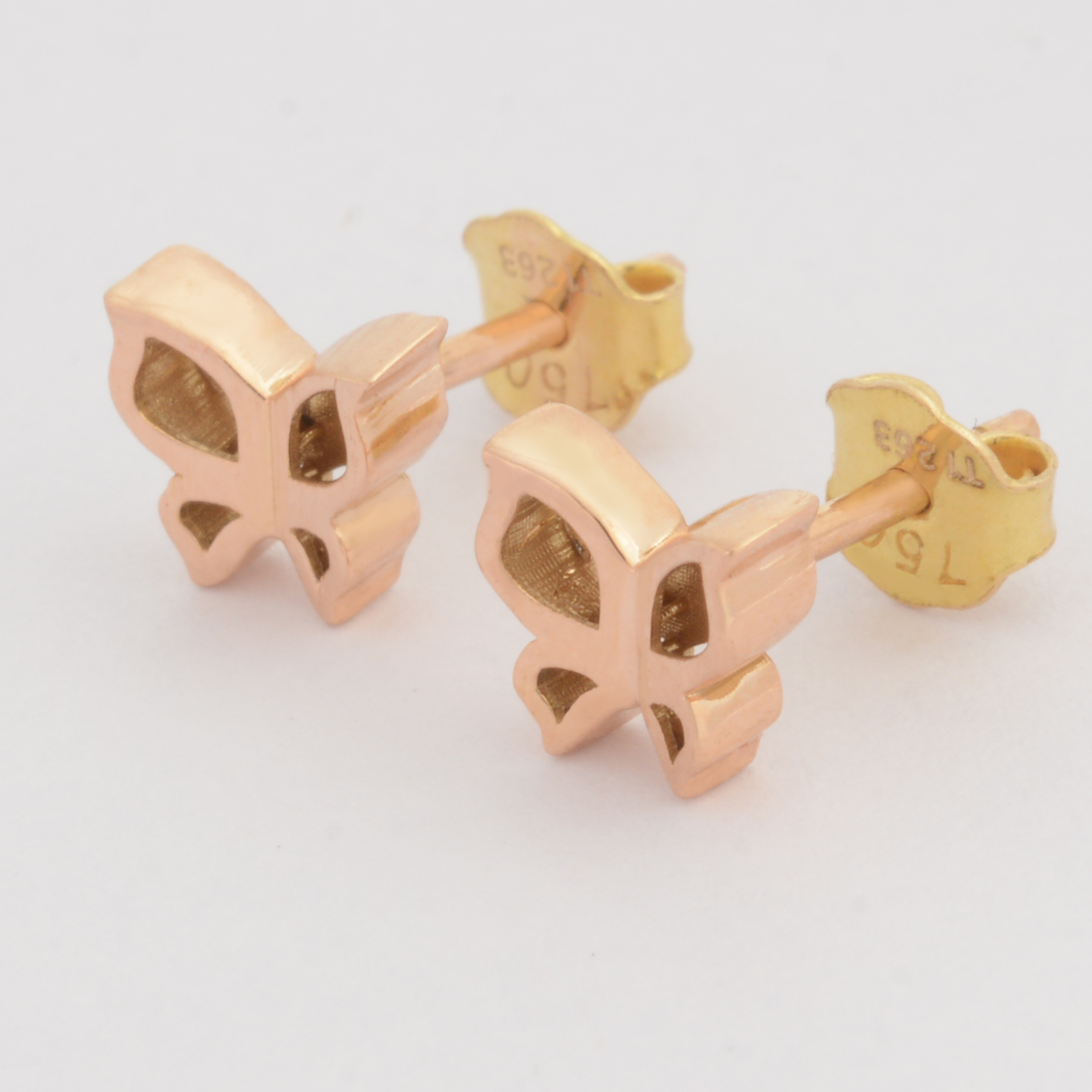 گوشواره طلا 18 عیار زنانه طلای مستجابی مدل پروانه کد 1670904