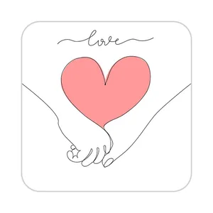 زیر لیوانی کاکتی طرح عاشقانه مدل mp40316