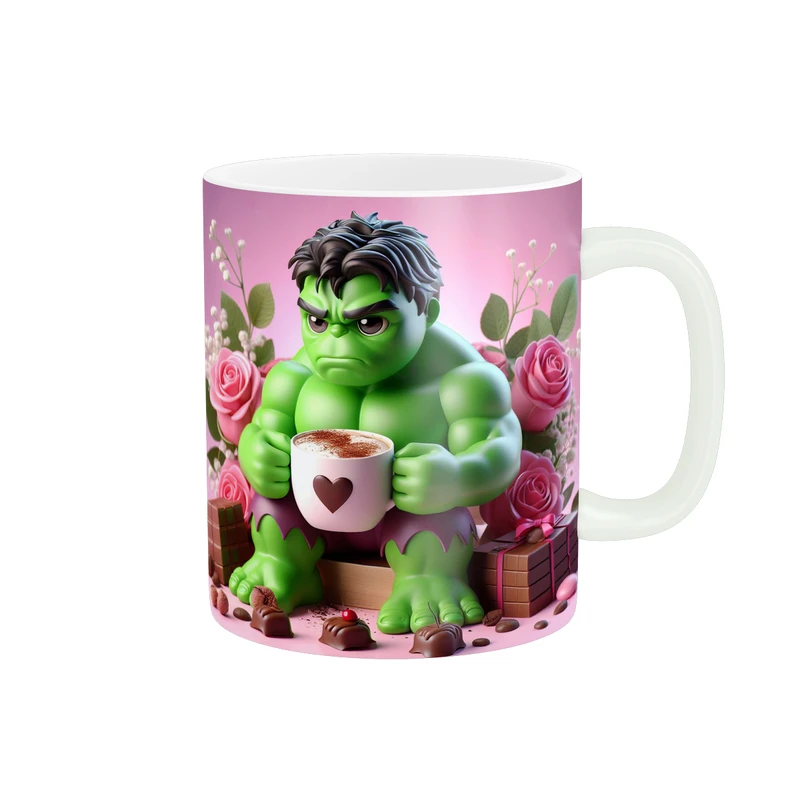 ماگ پاد آفرین طرح هالک مدل فنجون قهوه و شکلات کد 1305