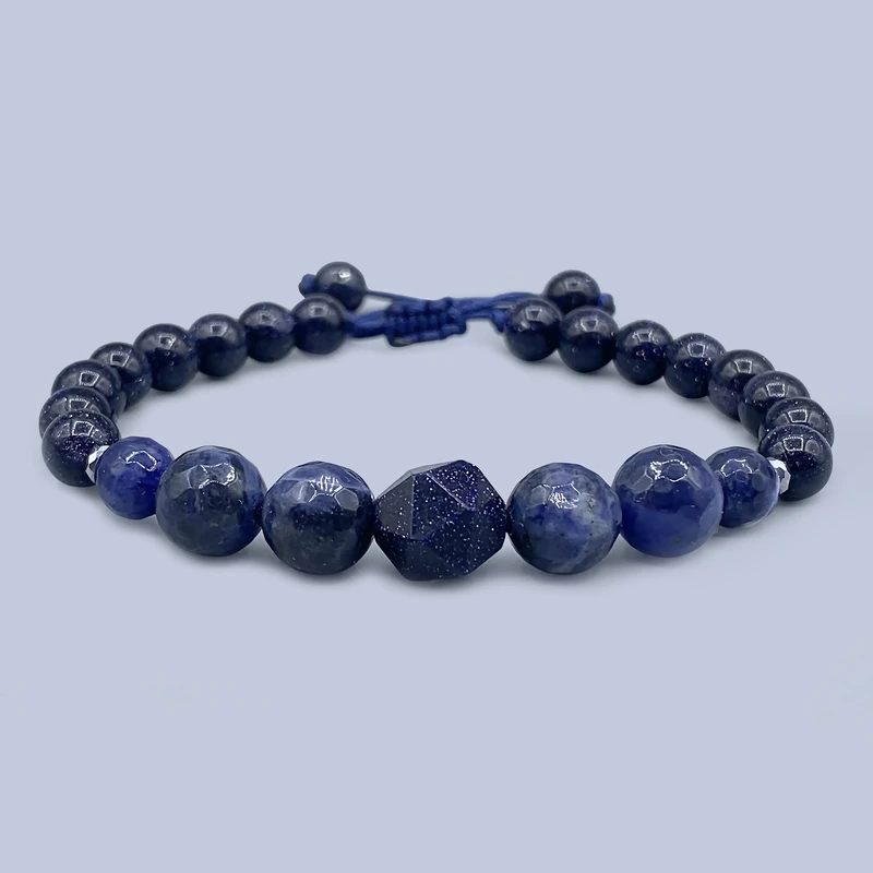 دستبند سنگی زنانه مدل سودالیت و دلربا کد 33