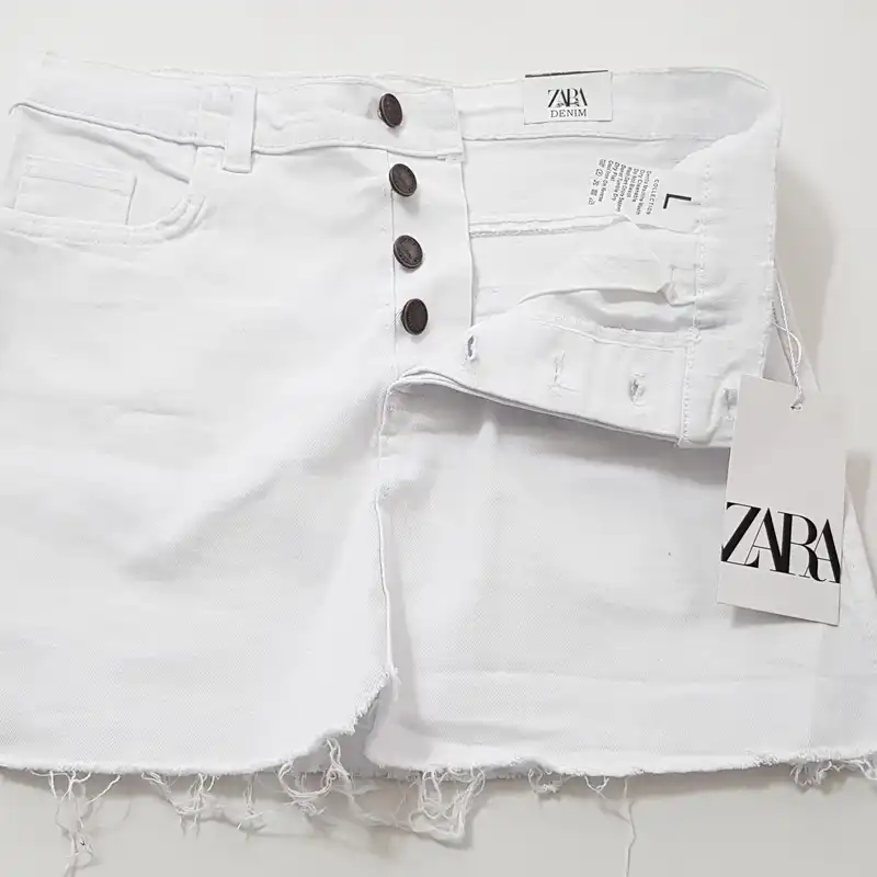 دامن جین زنانه کد 4670-3363 رنگ سفید