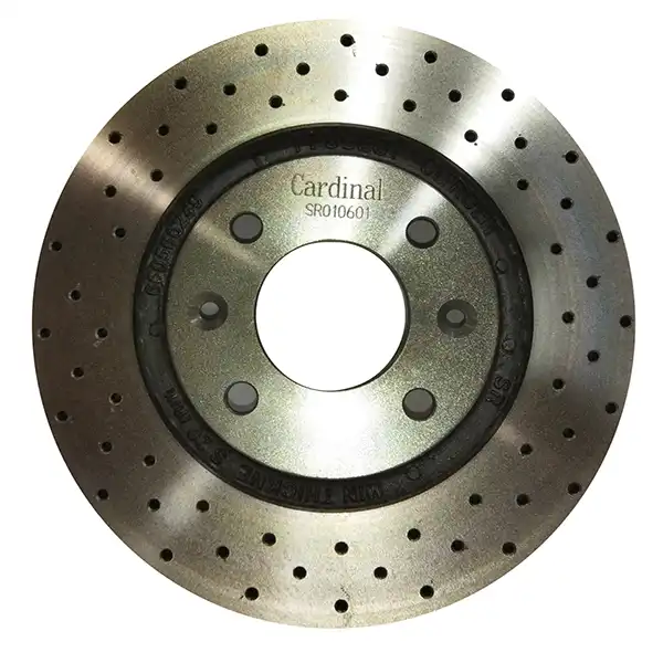 دیسک ترمز چرخ جلو کاردینال مدل سوراخ دار مناسب برای پژو 207 تیپ 5 بسته 2 عددی