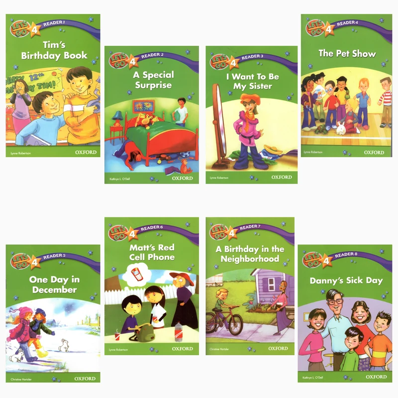کتاب LETS GO READERS 4 اثر Lynne Robertson انتشارات OXFORD هشت جلدی
