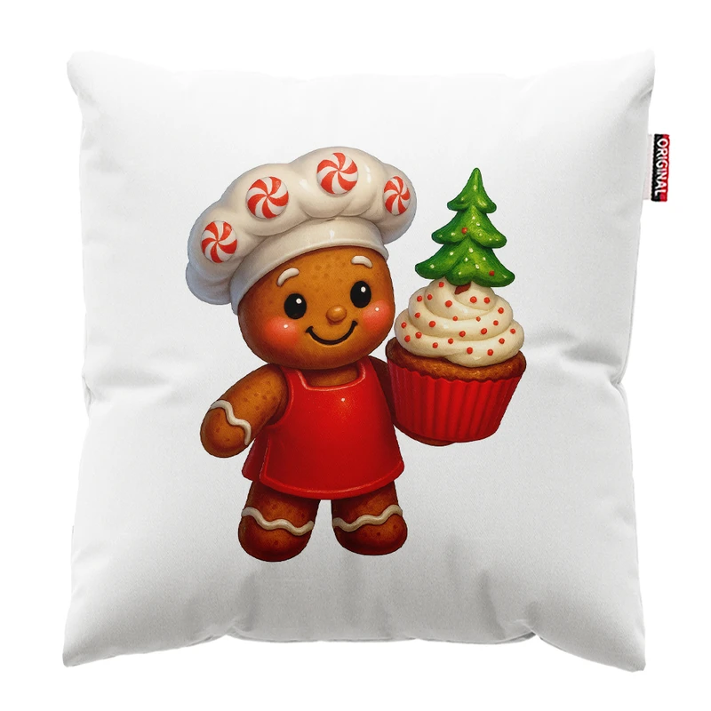 کوسن پاد آفرین مدل کریسمس طرح کوکی بیسکویتی کد PK402512 سایز 40*40 سانتی متر