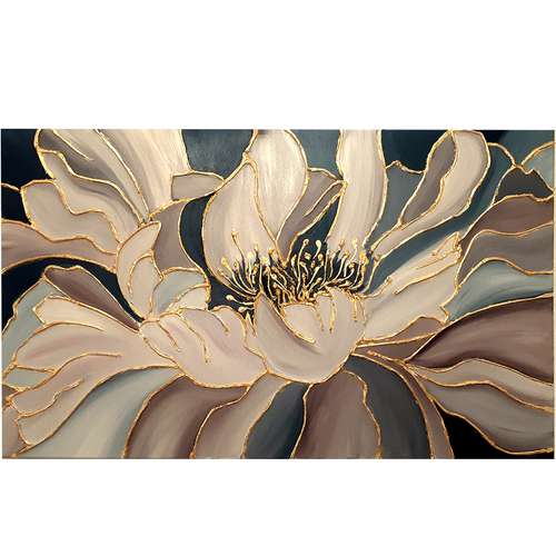 تابلو نقاشی ورق طلا مدل نقش برجسته گل کد 0116