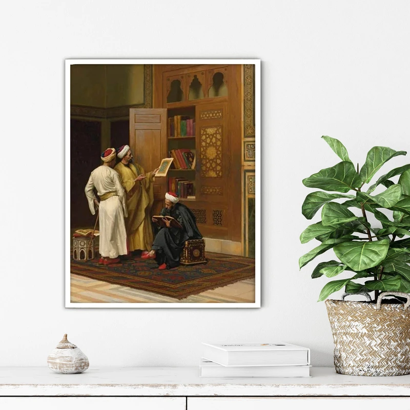 تابلو آتریسا طرح نقاشی کلاسیک مدرن مدل ATFHW27 فریم سفید