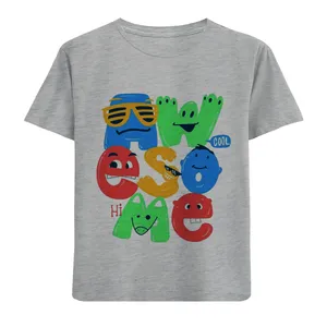 تی شرت آستین کوتاه بچگانه مدل حروف رنگی F806