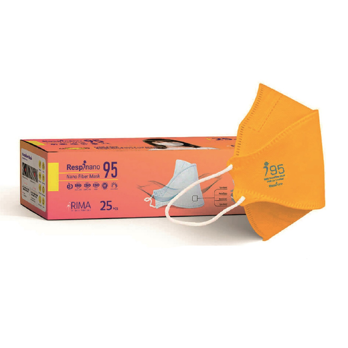 ماسک تنفسی ریما مدل ر N95  بسته 25 عددی