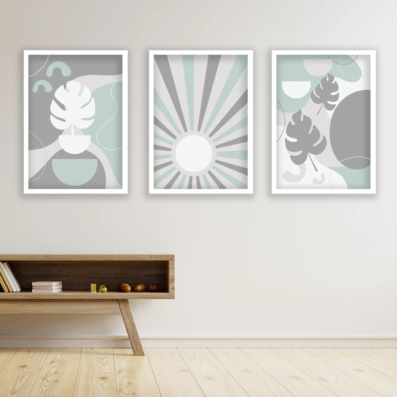 تابلو مدل مینیمال دکوراتیو کد LA-G30134 مجموعه 3 عددی