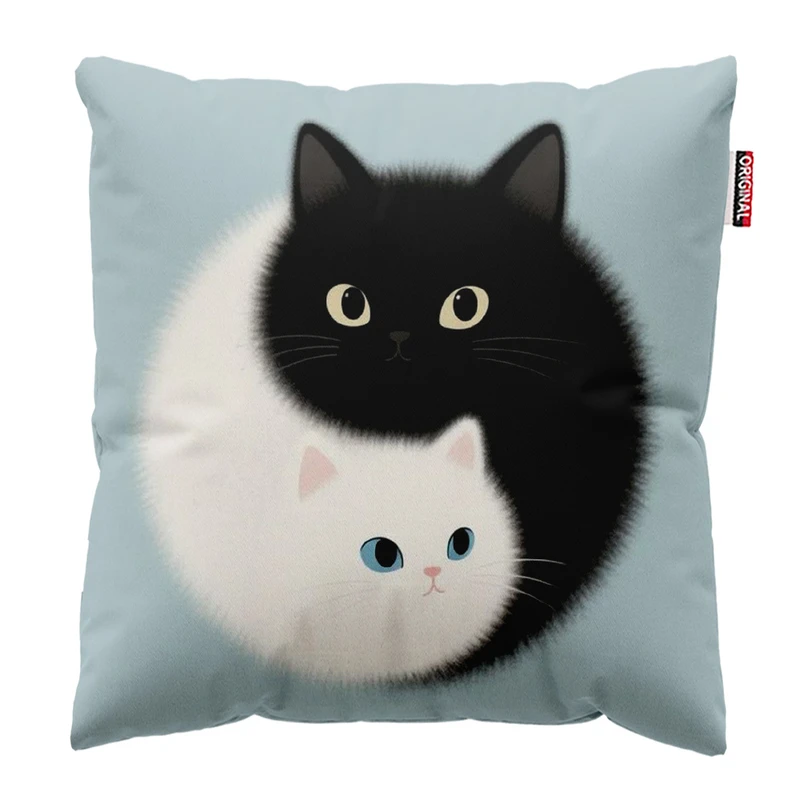 کوسن پاد آفرین مدل گربه های ناز کیوت کد 206 سایز 30*30 سانتی متر